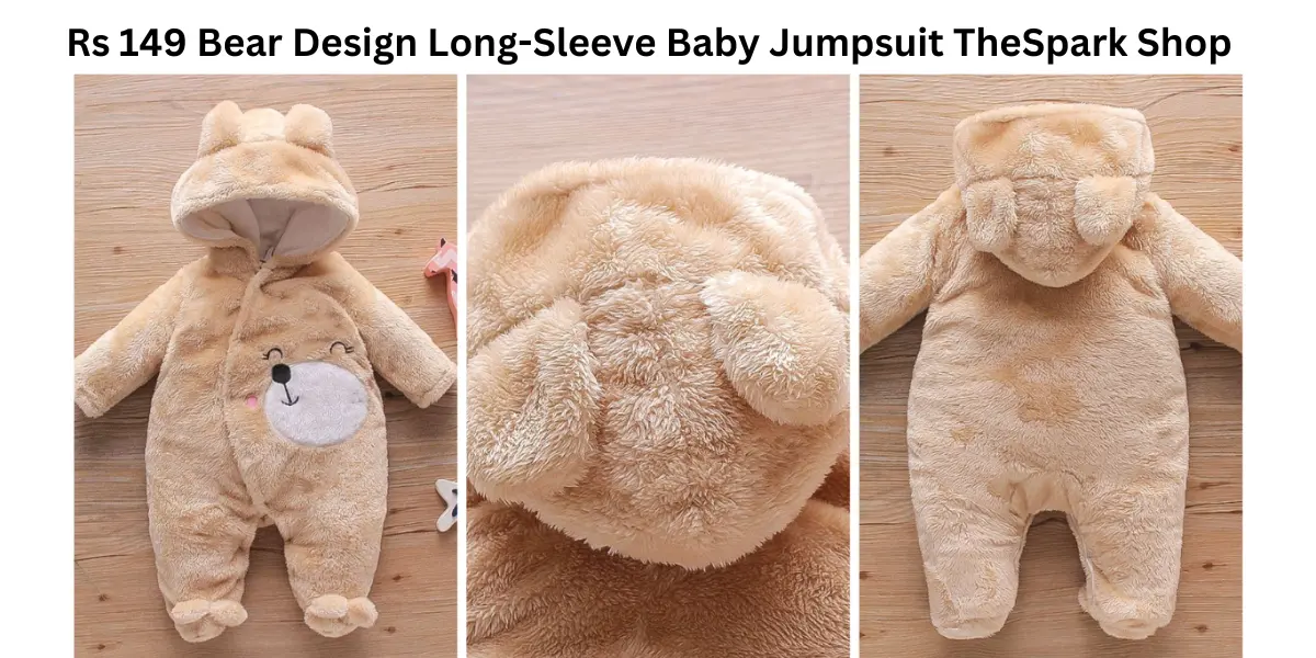 Rs 149 Bear Design Long-Sleeve Baby Jumpsuit TheSpark Shop